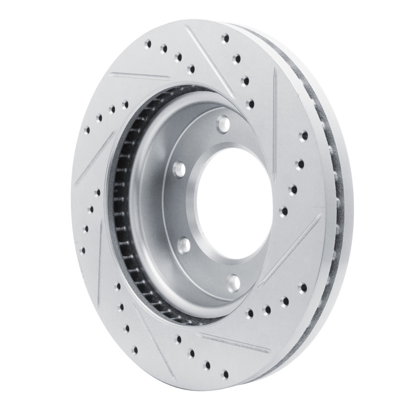 Ford Bronco Brake Rotor (1) - Front Left - R1 Concepts - Drilled & Slotted - Silver - `19-`25